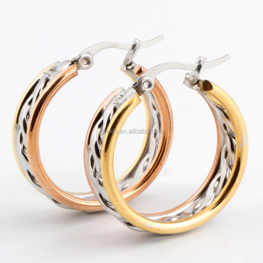 

fashionable Hoop Earring JewelryTitanium Steel Braid Steel Colored earring