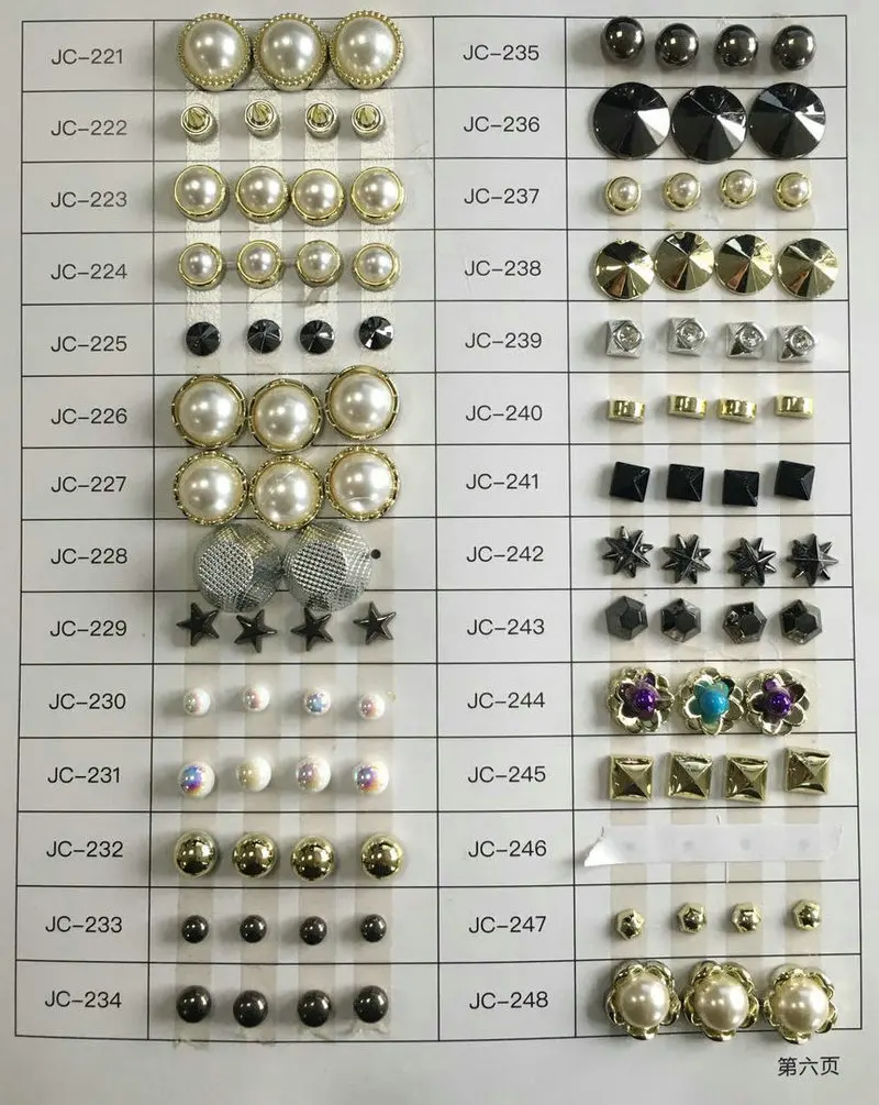 Shoes Half Rhinestone Pearl Plastic Rivet Jeans Buttons And Rivets For Handbags