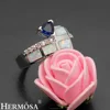 Hermosa Wholesale Australian Opal 925 Sterling Silver Plated Sapphire Wedding Ring