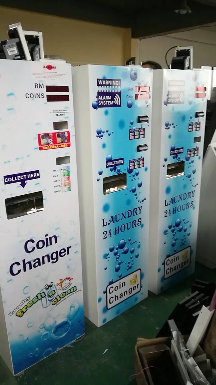 Automatic Paper Money Exchange Machine With 2 Bill Acceptor Token Coin