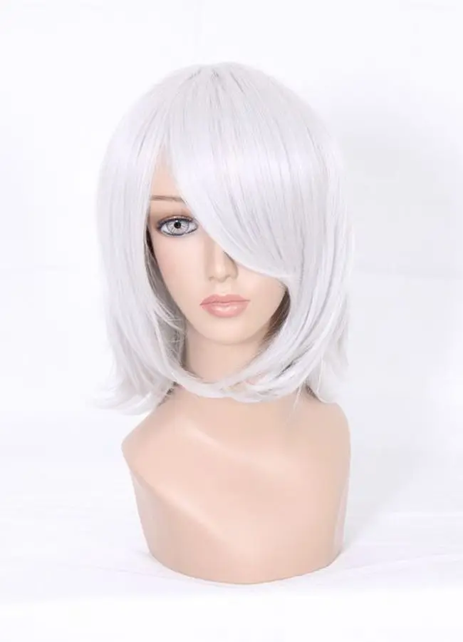 white hair wig short