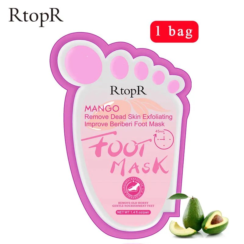 

1Bag Mango Foot Mask Peel Dead Whitening Moisturizing Exfoliating Renewal Pedicure Remove Dead Skin Heel Socks Peeling Foot Care