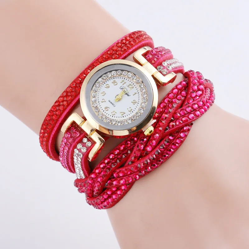 

Luxury Women Leather Strap Wrist Watch Quartz Bracelet Ladies Watches, Gold