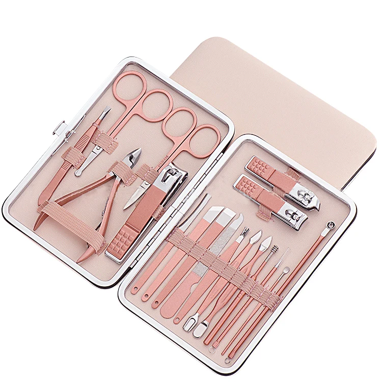 

Manicure Set,18 in 1 Nail Clippers Professional Stainless Steel Manicure Kit Manicure Tools with Travel Case Grooming Kit, Various types.