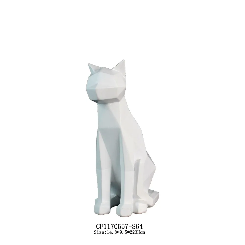 Nordic Style White Animal Figurine cats sculpture Resin Home Decor supplier