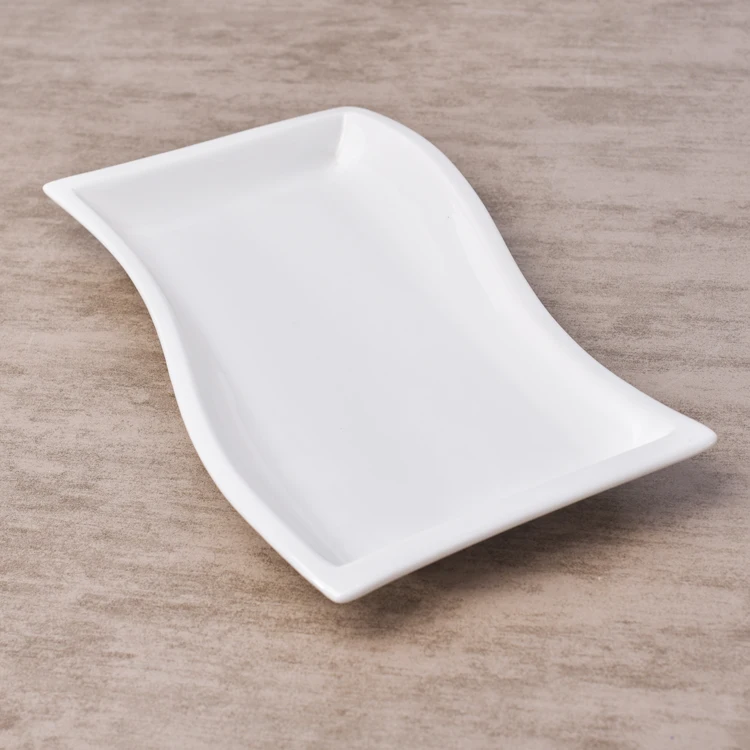 High Quality Three Tiers Long White Deep Serving Charger Plates Dinner
