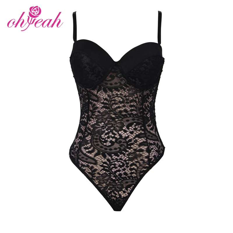 

Wholesale lady plua size sexy lace bodysuit design your own bodysuit, Black;white