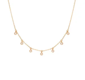 Jewelry Manufacturer 925 Sterling Silver Choker Necklace With Diamond Drip
