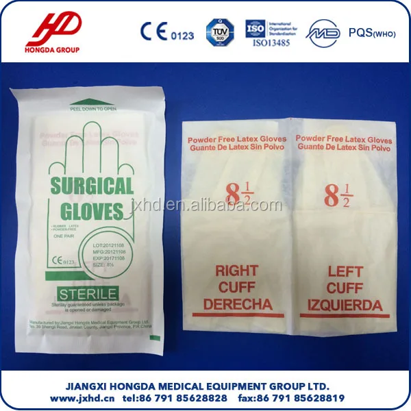 Disposable Sterile Powdered And Powder-free Latex Surgical Gloves Size 6.5 7 7.5 8 8.5