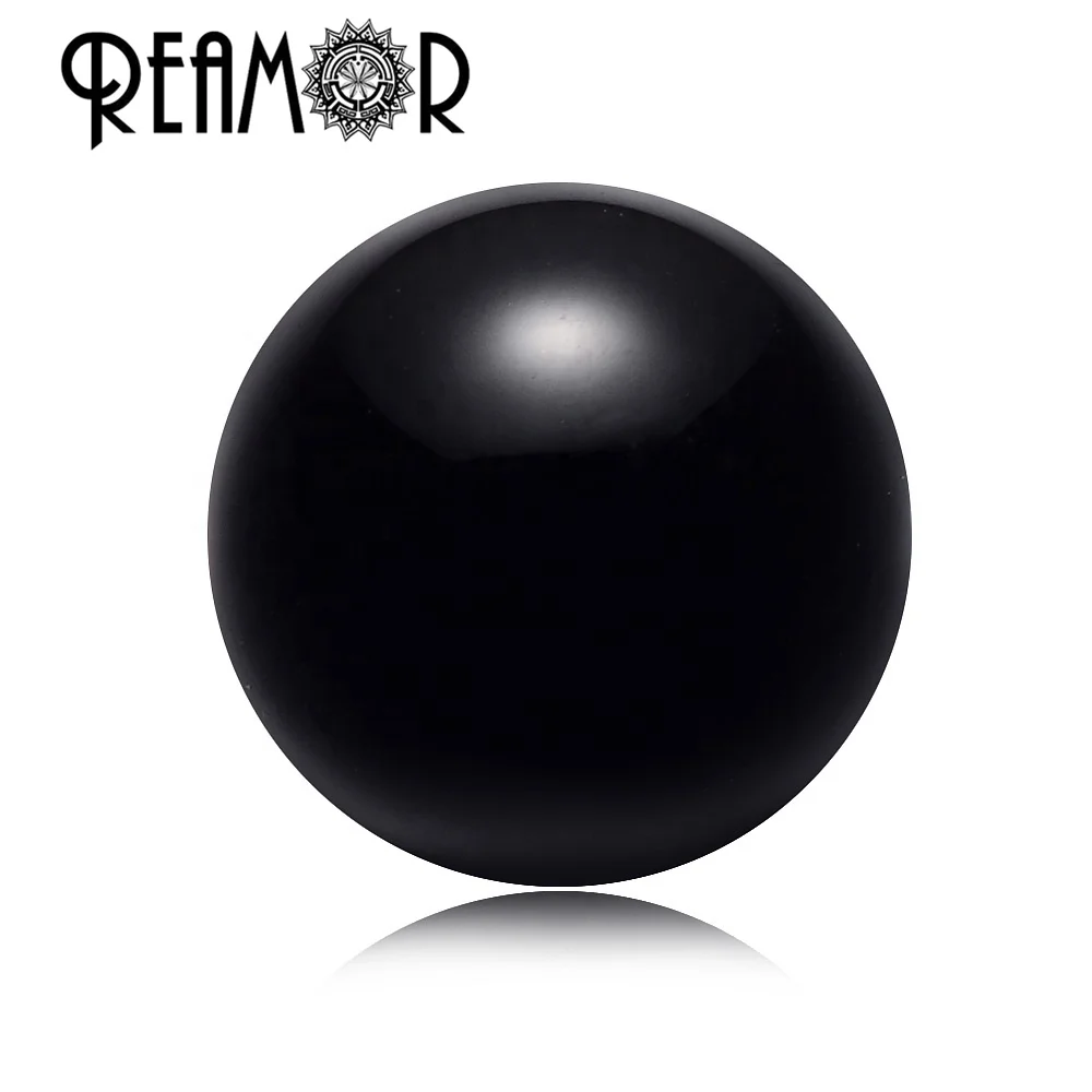 

REAMOR Round Black Onyx Natural Stone Beads Small Hole Beads Charms For DIY String Bracelet Jewelry Making Wholesale 6 /8 /10mm