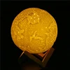 Moon Lamp 3D Moon LED Night Light Home Decorative Lunar Night Light with Wooden Stand