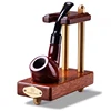 Custom High Glossy Solid Rose wood Pipe Display Cabinet Luxury Walnut Box For Pipe Storage
