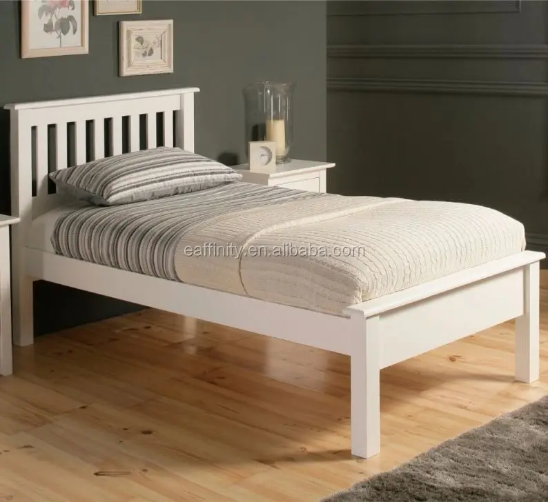 Beds & Mattresses Single Bed Frame Solid Pine Wood White