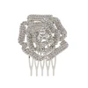 00280 Xuping rose flower shaped hair comb indian wedding white gold plated bridal hair accessories head jewelry