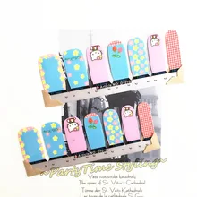 Cute Hello Kitty Cats Nail Arts Sticker 14 pcs set Waterproof Nail Decals Art Stickers Gel