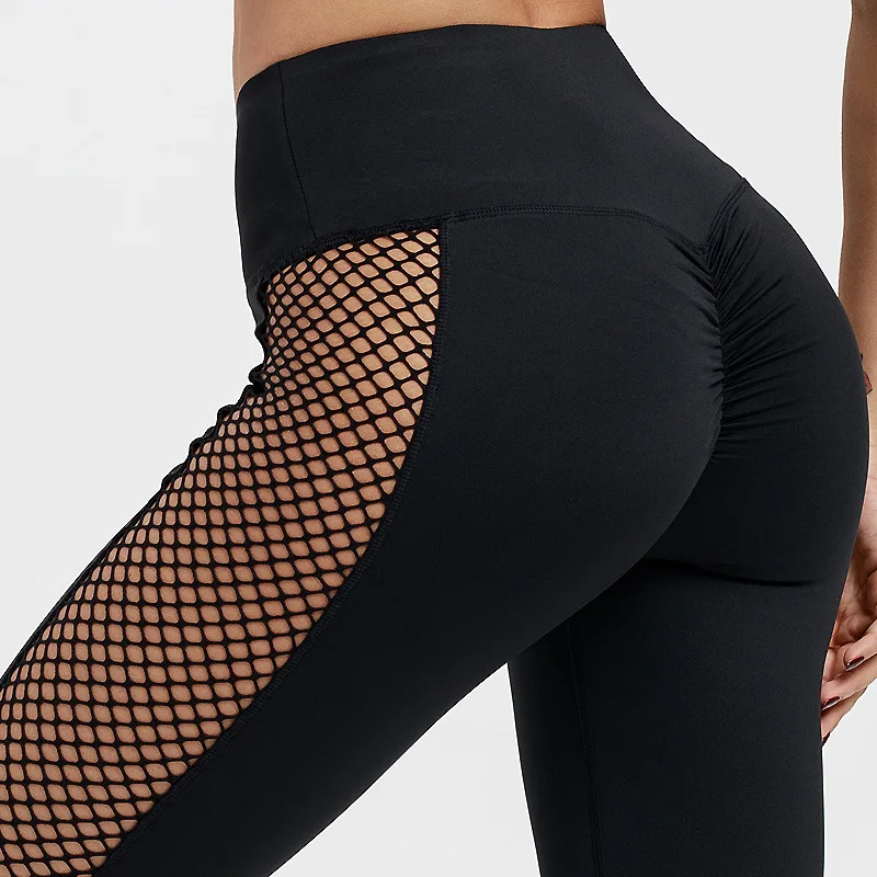 

Gym custom ladies womens wholesale fitness compression sport high waist mesh yoga pants, Customized colors