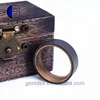 Gentdes Jewelry Customized Black Matt Titanium with Koa wood Inside Wedding ring for Men