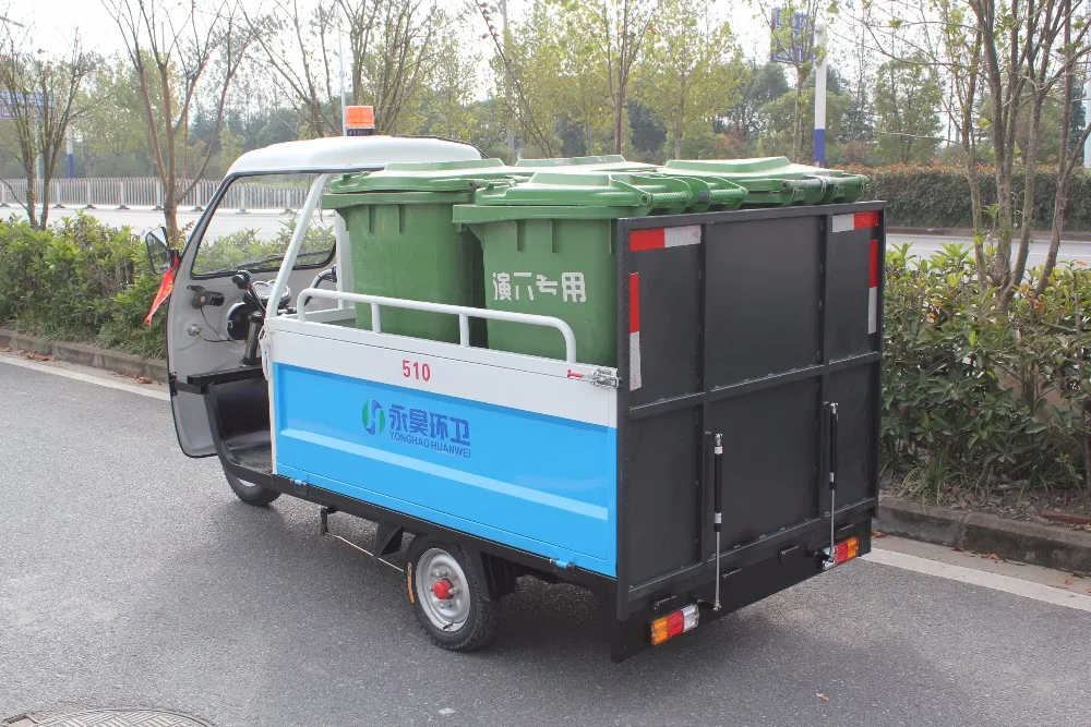 Hot Sales Electric Automatic Threewheel 1000l Rubbish Truck Use For