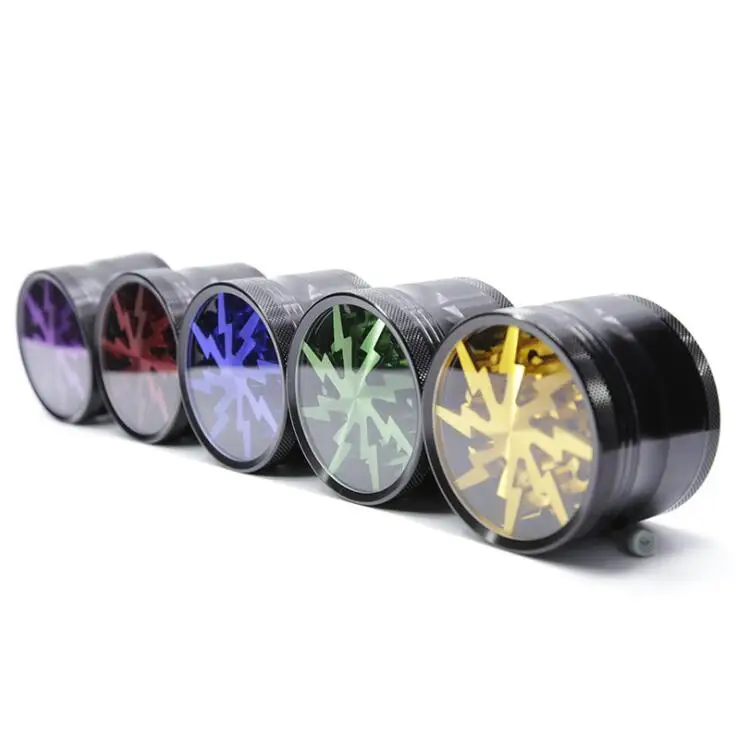 

O217 63mm 4 Layers Aluminium Alloy Lighting Smoking Tobacco Cigarette Crusher Grinders