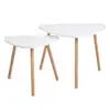wood Nesting Coffee End Tables set of 2 Modern Decor Side Table for Home and Office bamboo