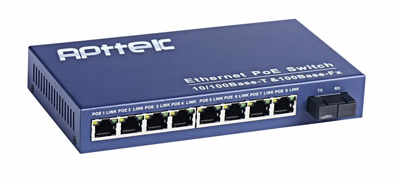 OEM Six ports10M 100M RJ 45  poe fiber optic network switch with mavell chipset