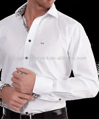 mens shirts with contrast inside collar and cuffs