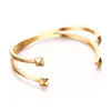 Unique European Styles Ladies 24K Solid Gold Plating Stainless Steel Cuff Bracelet Fashion
