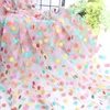 Hot sale factory price stamping tulle color dot design mesh fabric