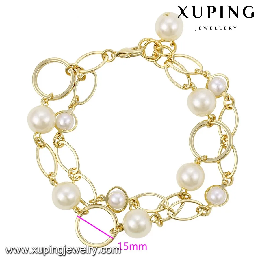 74473 fashion jewelry arabic style jewelry accessories 14k gold big pearl bracelets