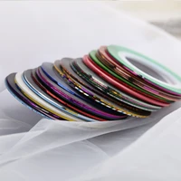 

Free Shipping 1mm Multi Color Metallic Yarn Nail Decoration Sticker Roll Striping Tape Self Adhesive Nail Art Striping Tape Line