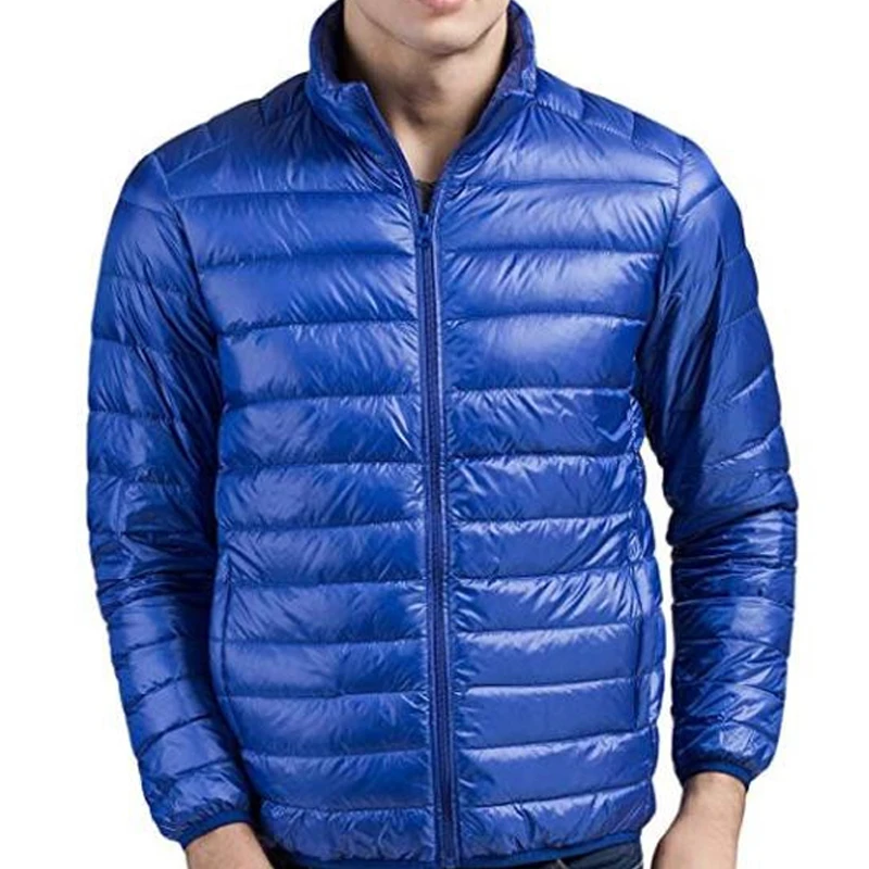 

Closeout Customized Logo 2019 Foldable European Winter Ultra Light Mens Goose Duck Popular Down Jacket, As shown