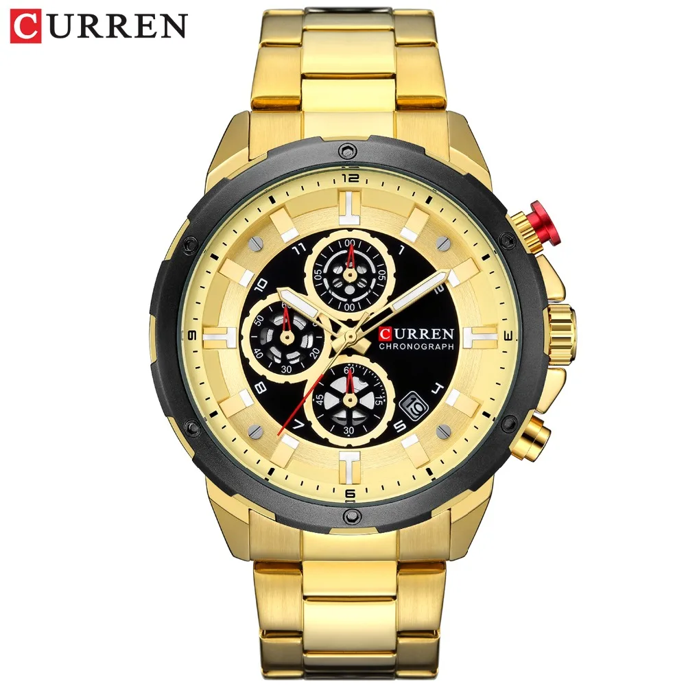 

CURREN 8323 Fashion Men Stainless Steel Analog Quartz Wrist Watch, 4 colot for you choice