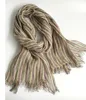 Fashion China best producer luxury large lady men natural mascadas echarpe shawl eco friendly wholesale stripe linen scarves