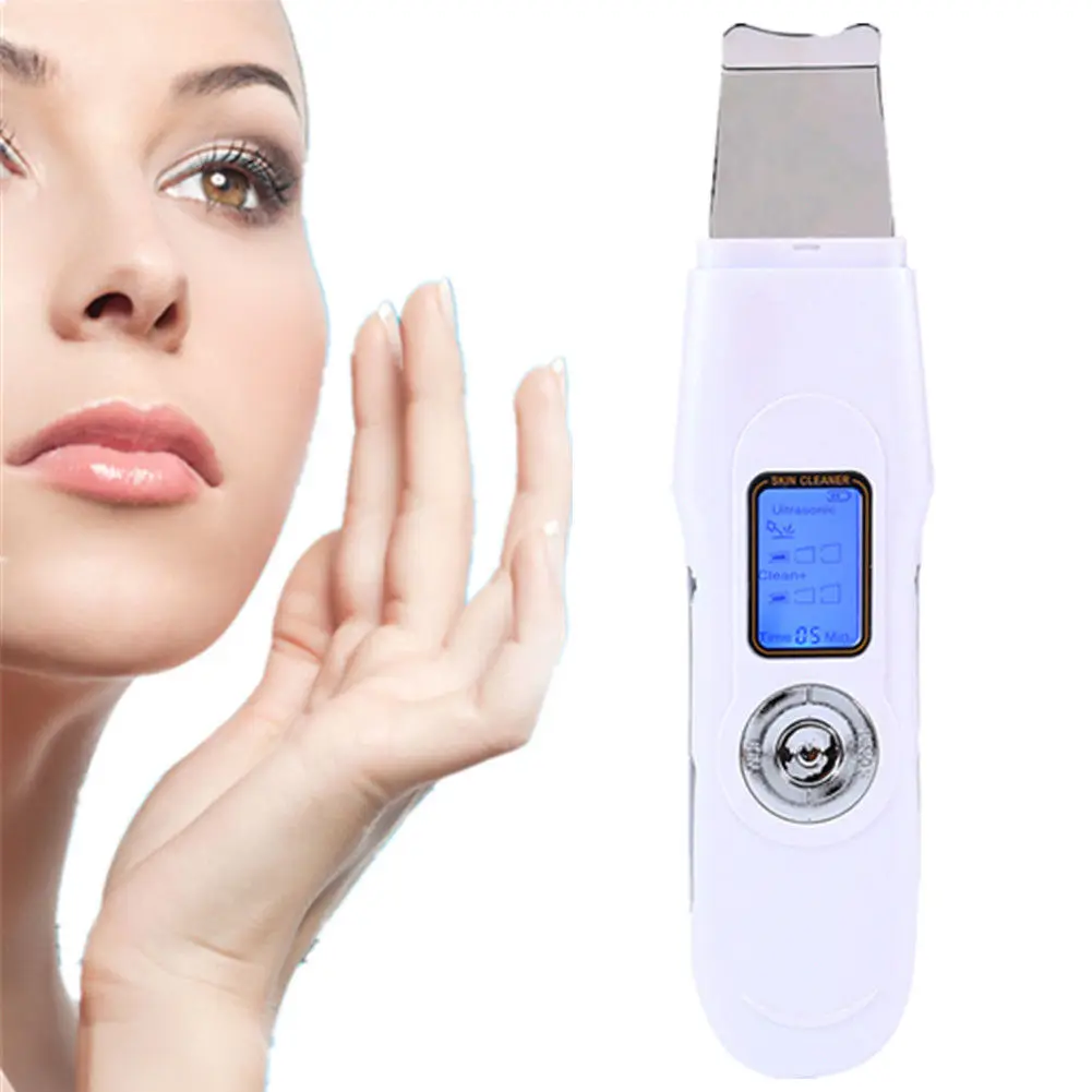 

Professional Facial Deep Cleansing Wrinkle Remover Skin Ultrasonic Face Scrubber, White