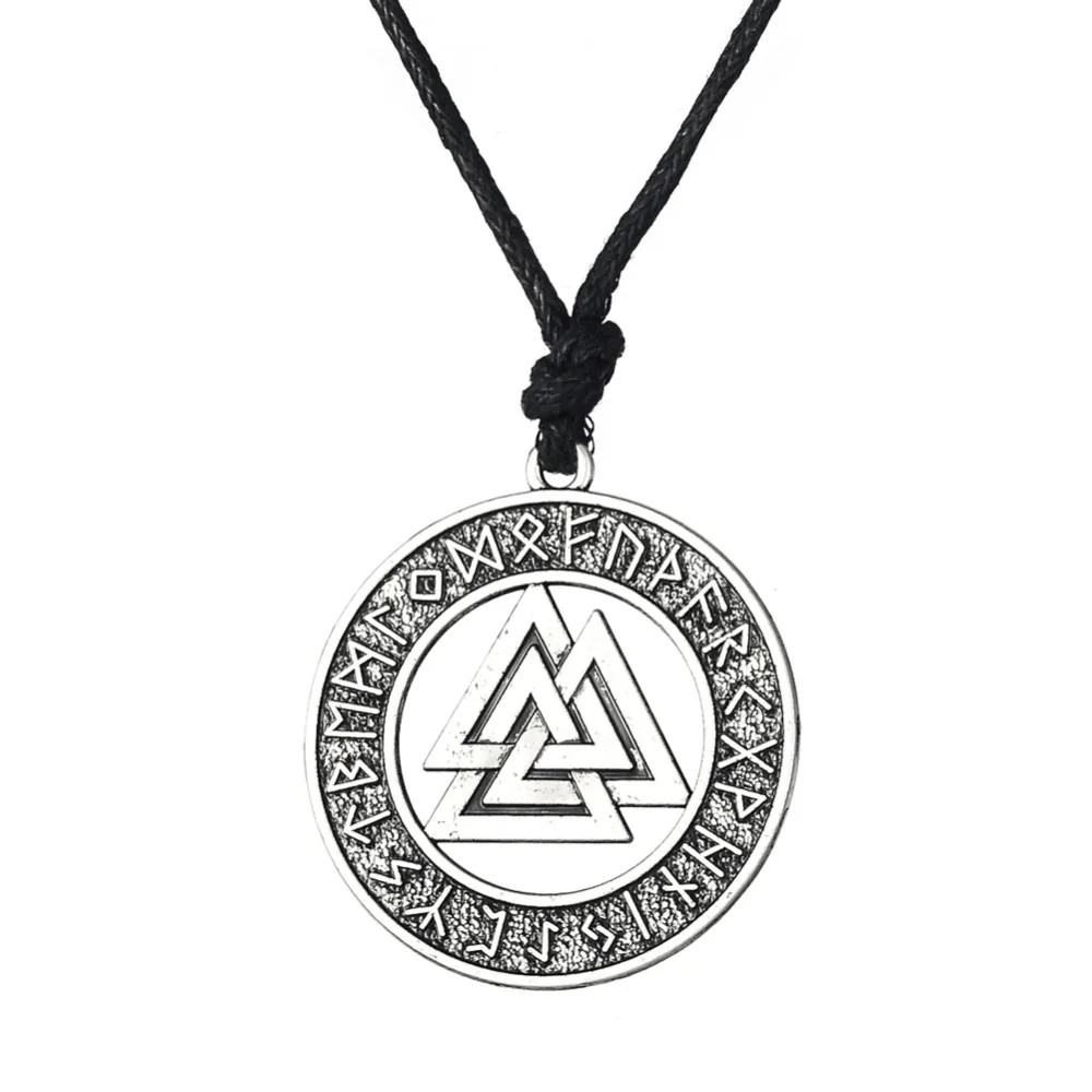 

men Odin's symbol of norse cross viking runes jewelry warrior scandinavian amulet collares ethnic necklace, Antique