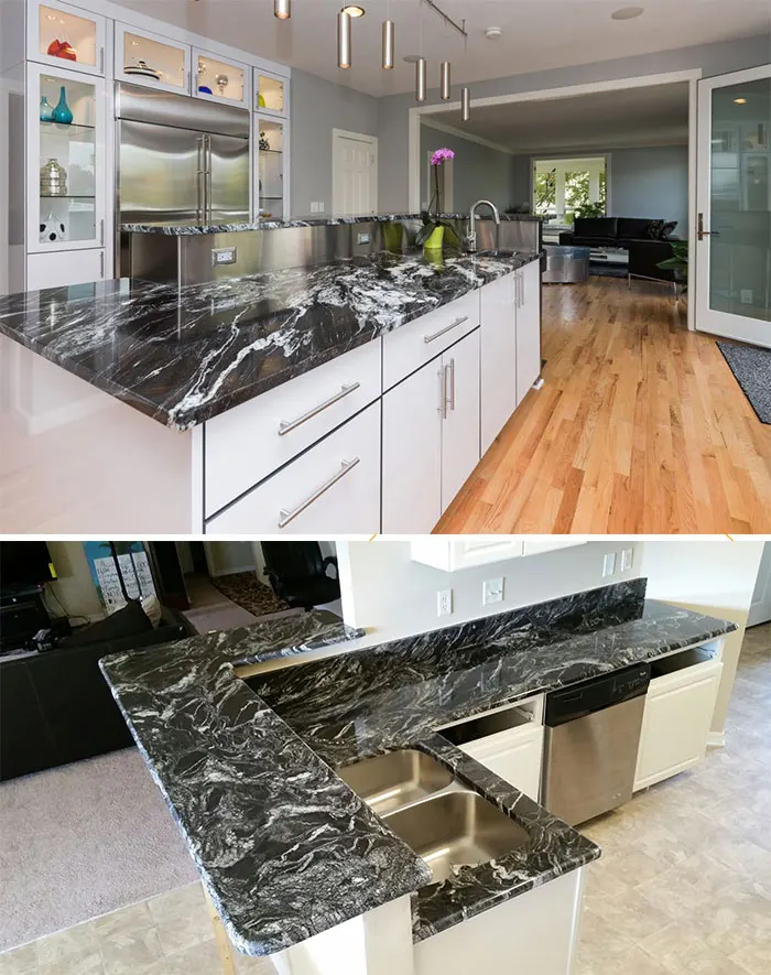 Hot Sale Natural Silver Waves Granite Kitchen Countertop Slabs - Buy ...