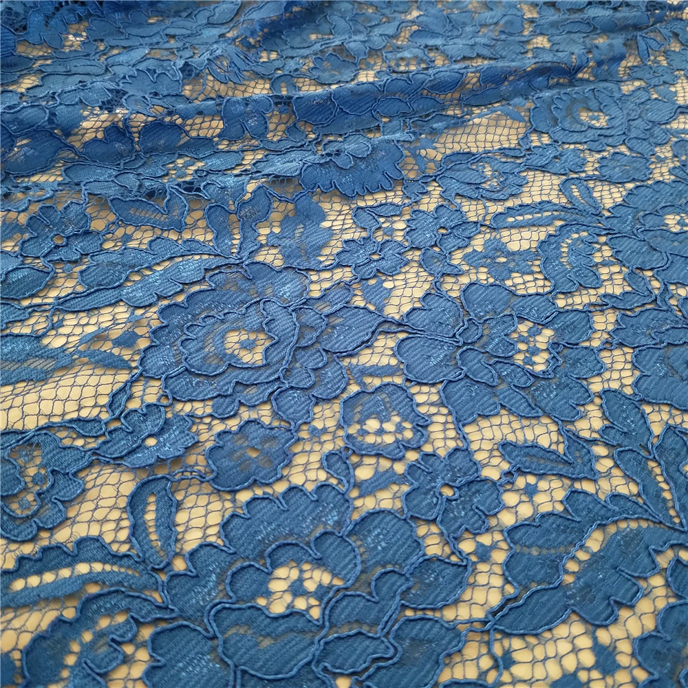 搜索棉纺织蕾丝面料蓝色