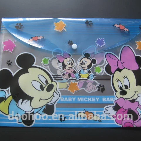 
Eco friendly PP file folder with button for document 