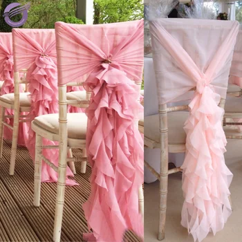 19869 Chair Covers Wedding Decoration Ruffled Curly Willow Chair