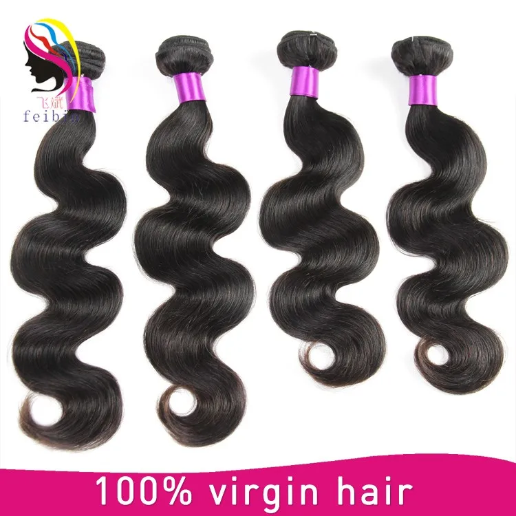 Wholesale natural black color 8 to 30 inch Brazilian body wave human hair