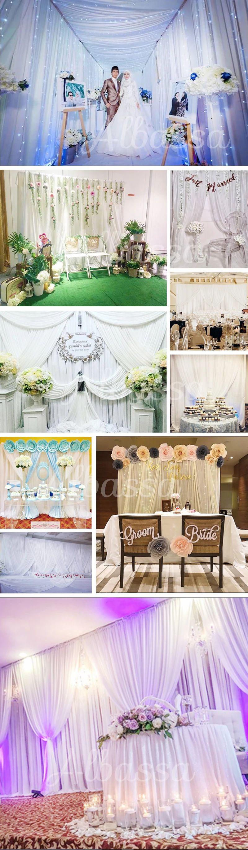 Chiffon Fabric For Wedding Backdrops Party Ceremony Arch Drapery