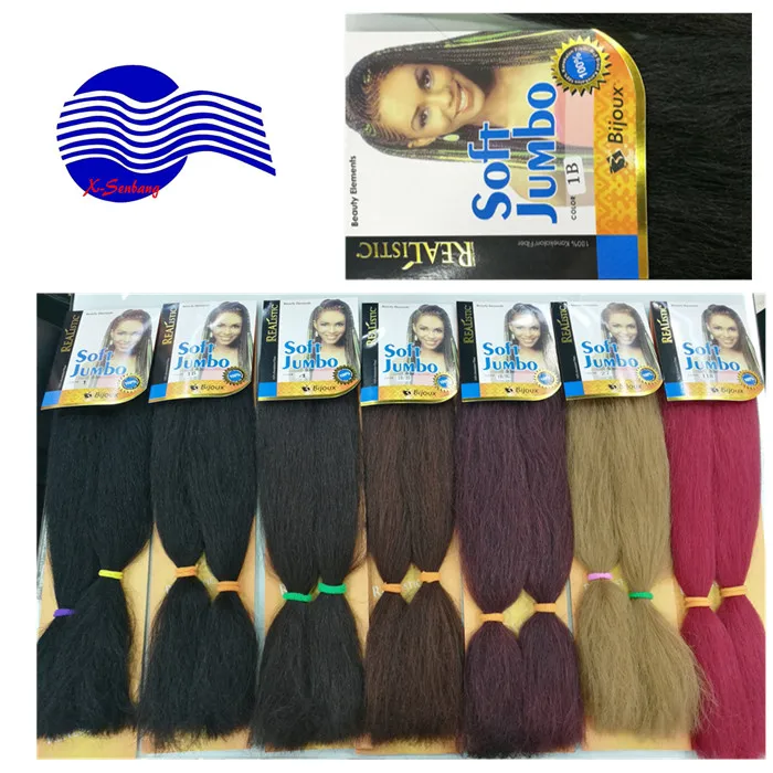 
Realistic Soft Jumbo braid Flame retardant fiber,hot water set,no smooth 48inch 60gr , 