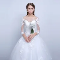 

Wholesale bride dress top quality Bride's new 2019 floor-length big flower lace wedding dress