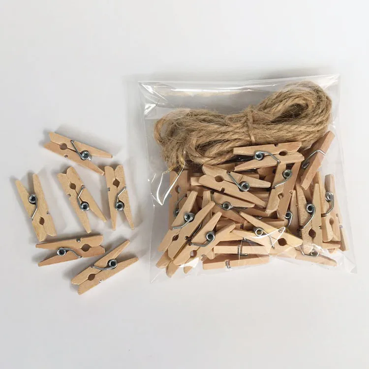 36pcs Mini Wooden Clips Small Wooden Clips With Jute Buy Small Spring