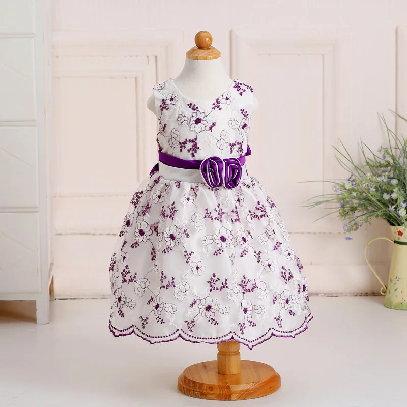 

Wholesale child fashion summer kids birthday party wear girl dress L1605, Hot pink;red;purple