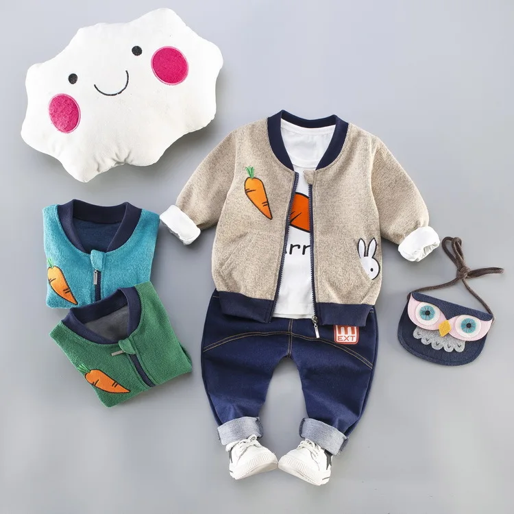 

Korean Fashion Newborn Infant Clothes Cute Carrot Rabbit Boy Suit For 2019 Spring, Please refer to color chart