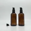 100ml Amber Glass Cream Pump Bottle, 50ml Clear Glass Bottles