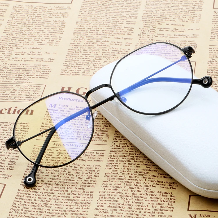 

High Quality Anti Blue Light Glasses Metal Frames Irregular Special Computer Glasses