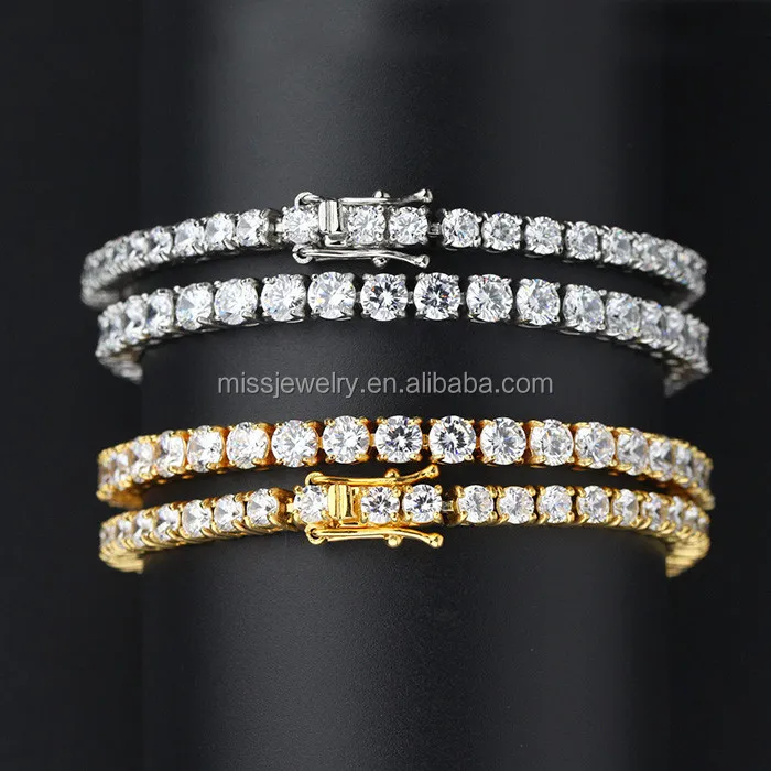 

Miss Jewelry Fashion 925 Silver Rose Gold Plated Iced Out CZ Chain Diamond Tennis Bracelets For Men, As pictuer or custom