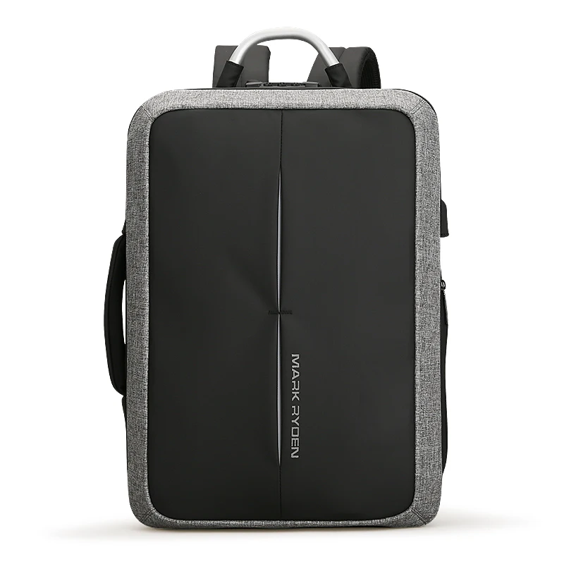 

Mark Ryden Anti-Theft Water-Resistant Laptop Dual Backpack & Messenger Bag With USB Charging Port, Black,grey